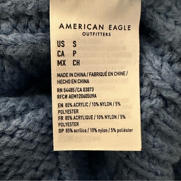 American Eagle blue waffle knit crewneck sweater Small - Picture 9 of 11